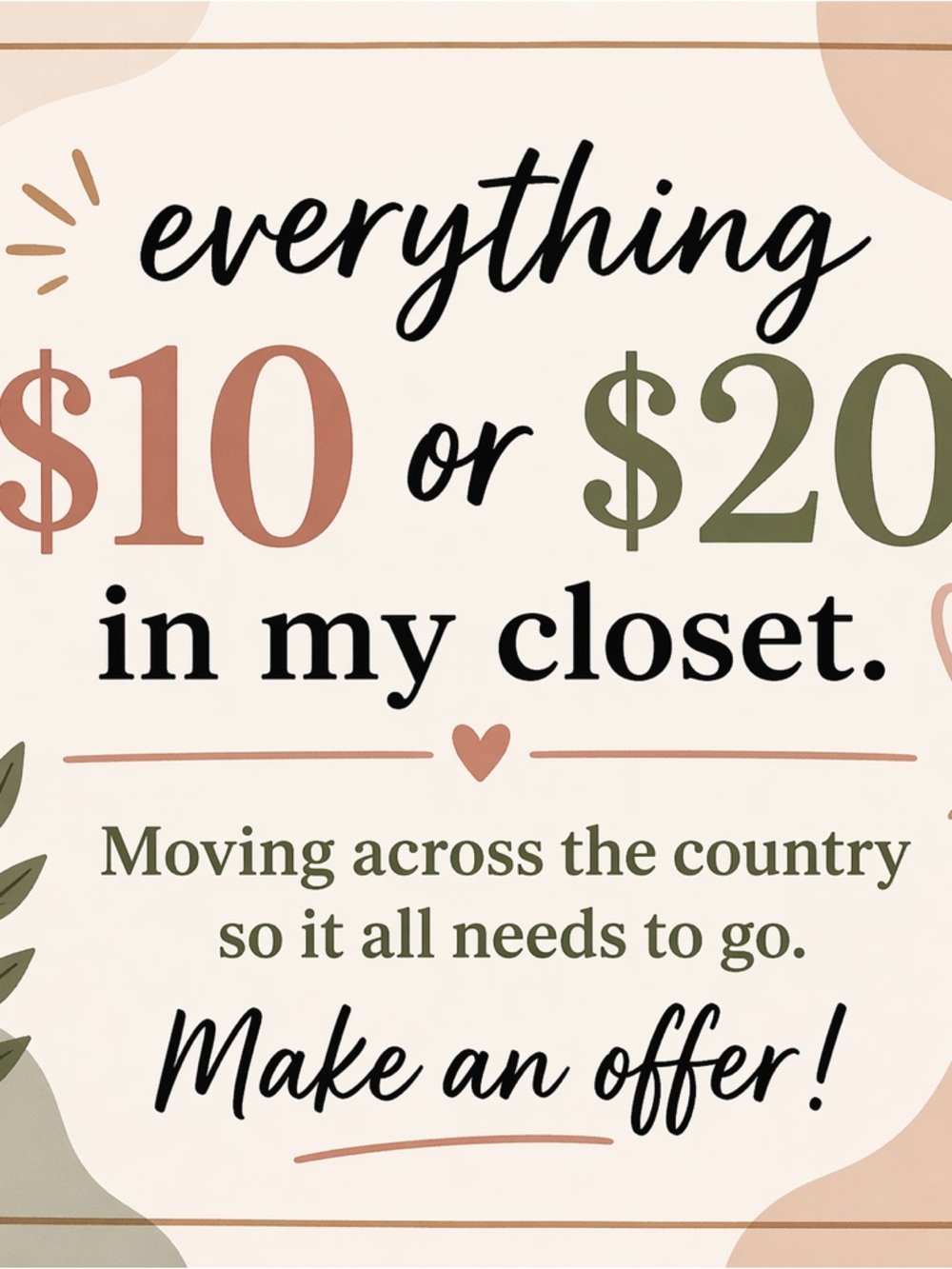 Closet Sale Graphic Print - Neutral Tones